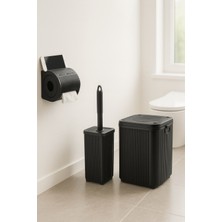 Feyza Design Şık Siyah Banyo Seti, 3 Parça, Akrilik, Temizlik ve Dekorasyon Uyumlu