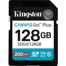 Dukkanıum Kingston SDG4-128GB 128GB Sdxc Canvas Go Plus Gen4 200MB-S C10 Uhs-I U3 V30 Hafıza Kartı
