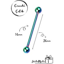 Jaida Moda Unisex 316L Cerrahi Çelik Hologram Köprü Piercing