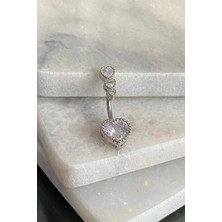 Jaida Moda Kadın 316L Cerrahi Çelik Küçük Kalp Figür Göbek Piercing
