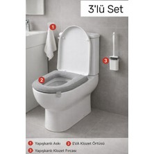 Feyza Design Pratik Banyo Seti: Eva Sünger, Duvara Yapışan Fırça ve Kanca Takımı