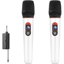 Dukkanıum Hadron HDX2791B Beyaz Kablosuz (Wireless) 2li̇ Mikrofon