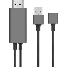 Paxteks Hytech HY-XO51 Siyah-Gri Usb-F To HDMI 1m Mobil Telefon Uyumlu Kablo