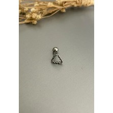 Jaida Moda Unisex Gümüş Cerrahi Çelik Üçgen Figürlü Tragus Helix Piercing