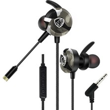 MK Beykoz Hytech Hy-Gk4 3,5 Oyuncu Esnek Mikrofonlu Kamuflaj Kulakiçi Kulaklık