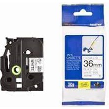 MK Beykoz Brother TZE-FX261 36 mm Beyaz Üzerine Siyah Esnek Etiket 8 Metre