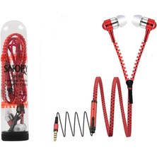 Novis Liora Snopy SN-808 Fermuar Kablolu Kırmızı Kulak Içi Kulaklık