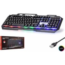 Stylmenplus Hadron HD863 Kablolu Oyuncu Klavye Metal LED Q Siyah