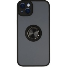 xirshop Iphone 14 Kılıf Montreal Yüzüklü Silikon Kapak - Siyah