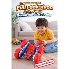 Oyuncak Fabrikası Akrobat Araba Uzaktan Kumandalı Full Fonksiyon Şarjlı Işıklı (16 Cm) 2.4 Ghz Çift Yönlü