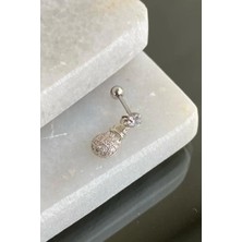 Jaida Moda Kadın 316L Cerrahi Çelik Sallantılı Ananas Figür Piercing