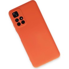 No35 Newface Xiaomi Redmi Note 11T Kılıf Nano Içi Kadife Silikon - Turuncu