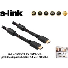 Rory S-Link SLX-2770 HDMI To HDMI 70M Çift Filtre+Çipsetli+Kor.kılıf 1.4 Ver. 3D Kablo