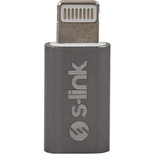 Paxteks S-Link SL-TA20M Gümüş Metal Gövde Microusb 5pin F To Lightning M Çevirici
