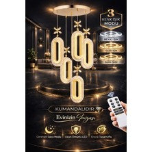 SERRA 5Lİ GOLD 3 Renk LED ISIKLI SALON MUTFAK  OTURMA ODASI ANTRE  AVİZE