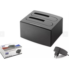 AK-SA-STR Hadron HDX1791 All In One HDD Docking USB 3.0 Sata 2.5 & 3.5 HDD SSD Destekli 12V Adaptör Siya