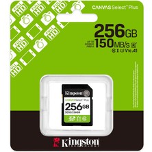 Negok Kingston SDS3-256GB 256GB Sdxc Canvas Select Plus Gen3 150MB-S C10 Uhs-I U1 V10 Hafıza Kartı