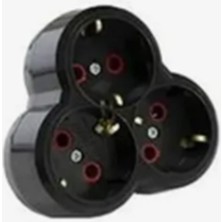 Stylmenplus Mutlusan Topraklı Siyah 3lü Fiş,priz (Yonca Tip) 001 170 033002 00 11