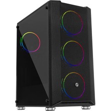 Maxdora Frisby FC-9405G Panda Gaming Kasa (Double Slim Ring Rgb Fan + 650W 80+)