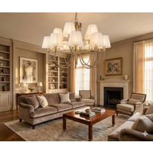 15'li Atlantis Avize Şapkalı Prinç Eskitme Renk(Led Ampuller Hediye)