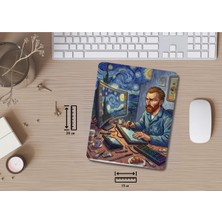 Ivart Çalışan Ressam Van Gogh Desenli Bileklik Destekli Dikdörtgen Mouse Pad