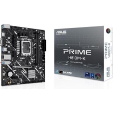 Cash Dukkan Asus Prime H810M-K 6400MHZ Ddr5 Soket LGA1851 M.2 HDMI VGA Matx Anakart