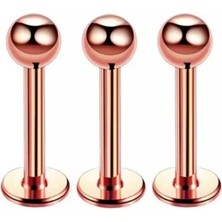 Jaida Moda 316L Cerrahi Çelik Rose Renk 3'lü Set Tragus Helix Piercing