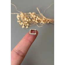 Jaida Moda Kadın Gri Çelik Zirkon Taşlı Kare Tragus Piercing Suya Dayanıklı Özellik