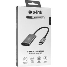 Novis Liora S-Link SWV-USBC028 4K@30Hz Gri Metal Type-C To HDMI Adaptör