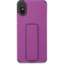 xirshop Xiaomi Redmi 9A Kılıf Mega Standlı Silikon - Mor