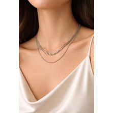 Suzi Shine Ikili Katmanlı Zincir Çelik Kolye