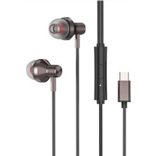 Lims Store S-Link SL-TPK03 Typec Telefon Uyumlu Metal Siyah Kulak Içi Mikrofonlu Kulaklık