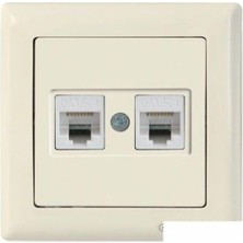 CT Stones Mutlusan Rita Data Priz 2XRJ45 (Cat6) (2220 141 0101B) Beyaz Blisterli