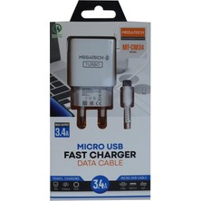 AK-SA-STR Megatech MT-CM34 3.4A Micro USB Kablo+ Ev Şarj Adaptörü Hızlı Şarj