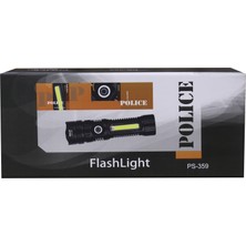 Stylmenplus Polıce PS-359 Zoom, Magnet ve Yan Aydınlatmalı Özellikli Şarjlı El Feneri