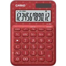 Dukkanıum Casio MS-20UC-JRD 12 Hane Kırmızı Desenli Masa Üstü Hesap Makinesi
