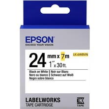 MK Beykoz Epson LK-6WBVN Vinil Beyaz Üzeri Siyah 24MM 7metre Etiket