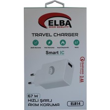 AK-SA-STR Elba ELB14 ELB-67W USB 67W 3.4A Hızlı Şarj Akıllı Koruma -Isıya Dayanıklı Ev Şarj Kafa