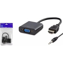 MK Beykoz Hadron HDX7806 HDMI To VGA F Çevirici + Audio 1080P Ps4 5V Güç Girişli Siyah