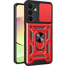 xirshop Samsung Galaxy A56 Kılıf Pars Lens Yüzüklü Silikon - Kırmızı