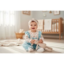 Balgüneş Tekstil Kız Bebek Pamuklu Çiçekli Bandana Set