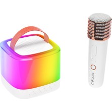 Uslucan Alışveriş Mikado MD-27BT Naos Krem Usb+Tf+Bluetooth Wireless Karaoke Mikrofonlu 5W 800MAH Taşınabilir Speaker