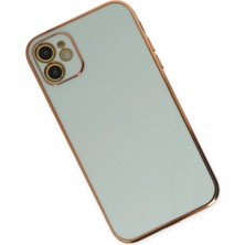 No35 Newface Iphone 12 Kılıf Volet Silikon - Açık Yeşil