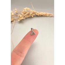 Jaida Moda Unisex Gümüş Üçgen Uçlu Helix Kıkırdak Çelik Piercing