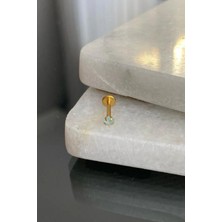 Jaida Moda Unisex Gold Cerrahi Çelik Yıldız Turkuaz Taşlı Tragus Labret Helix Piercing