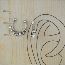 Jaida Moda Unisex Gri Cerrahi Çelik Kıkırdak, Tragus, Helix 10MM Piercing