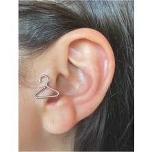 Jaida Moda Unisex Gri Askı Figürlü Cerrahi Çelik Tragus Kıkırdak Helix Piercing