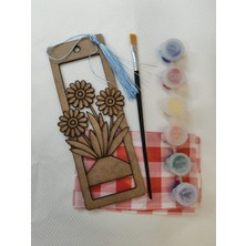 Morana Design Ahşap Boyama Seti  Kitap Ayracı Papatya Model