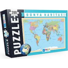 Blue Focus Dünya Haritası - Puzzle 200 Parça