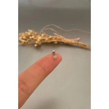 Jaida Moda Unisex Gümüş Renk Yıldız Zirkon Taşlı Tragus Helix Piercing 6mm